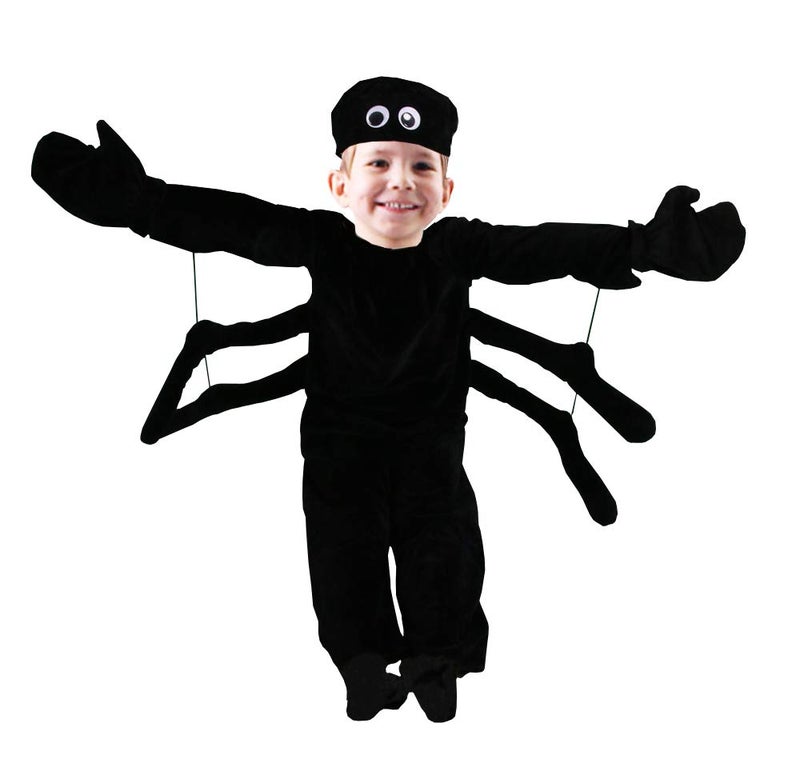 KIMI HOUSE Spider Costume for Kids, Perfect for Halloween, Animal Dress up Party, Black(S/3-4Y) - Image 2